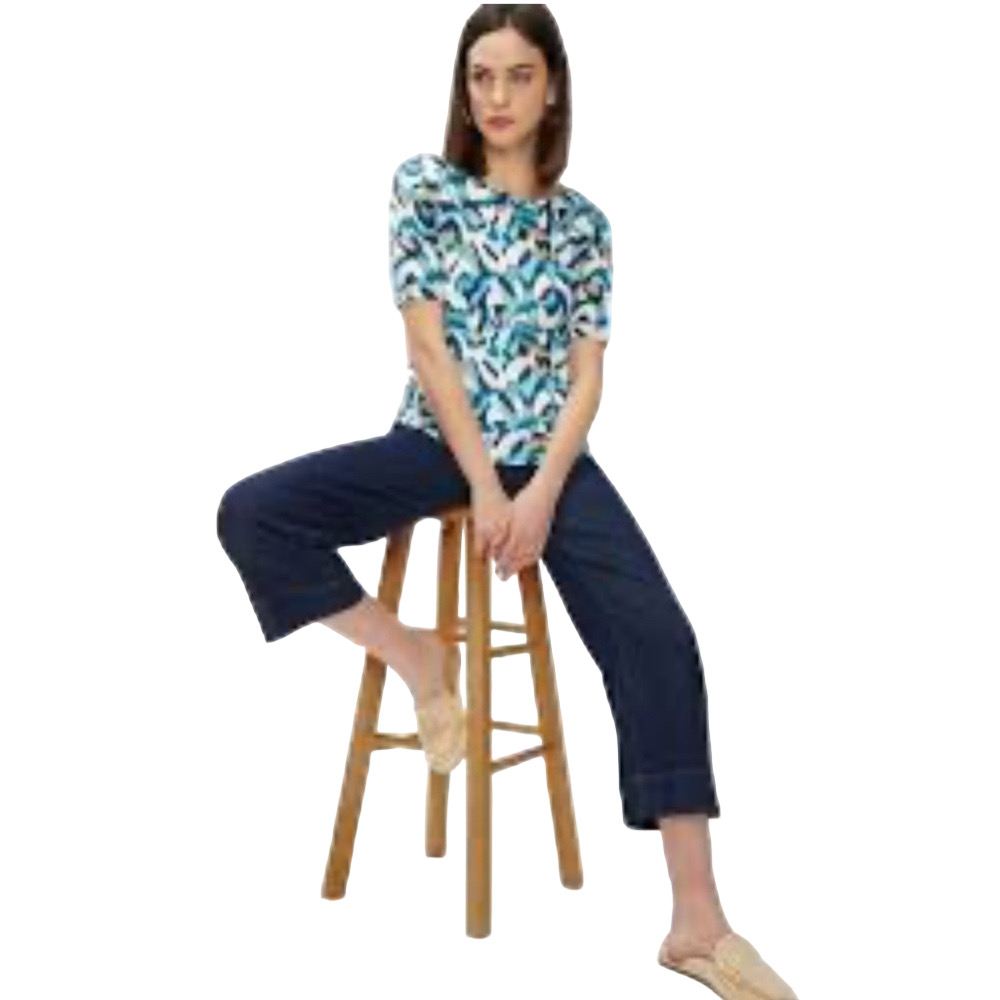 โ๏ธChicos blue short sleeve blouse size 2 GUC